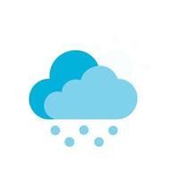 Partly Cloudy and Snowy Weather Icon on Black Background vector