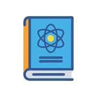 Science Textbook Icon with Atom Design Study Knowledge vector