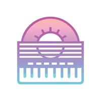 Modern Synthwave Sunrise Illustration with Gradient Colors vector