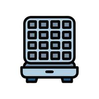 Waffle maker flat design on black background icon vector