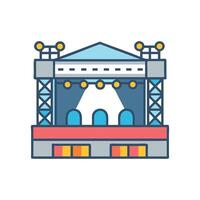 Outdoor event stage illustration in modern style vector