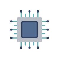 Computer Chip Illustration on Black Background for Tech Designs vector