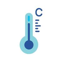 Minimalist Celsius Thermometer Icon on a Black Background vector