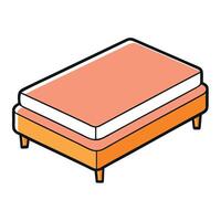 Isometric Cartoon Bed Illustration with Simple Design Style vector