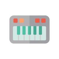 Simple Music Synthesizer with Green Keys and Rounded Edges vector