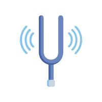 Vibrating Tuning Fork Isolated on Black Background Illustration vector
