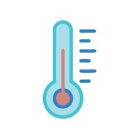 Isolated Thermometer Icon Representing Temperature on Black Background vector