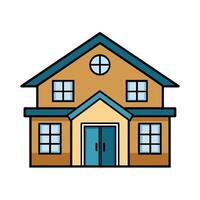 Cartoon House Illustration with Windows and Round Window vector