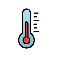 Temperature gauge icon illustration showing a high temperature. vector