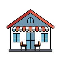 Charming shop or business cartoon building front view vector