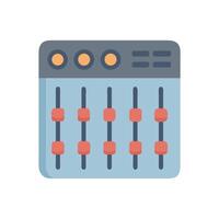 Audio mixing console illustration on black background vector