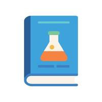 Science textbook with flask icon on the cover vector