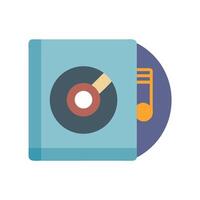 Compact disc with sleeve and music note icon vector