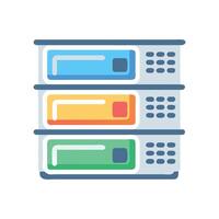 Colorful Server Rack Icon for Data Storage Illustration vector