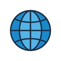 Blue Globe Icon Symbolizing Globalization and Connection vector