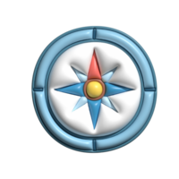 3D Render of Compass Icon Navigation and Exploration Symbol png