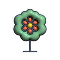 3D Render of Flower Tree Icon Blooming Nature, Garden Tree, and Colorful Symbol png
