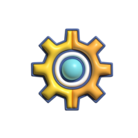 3D Render of Mechanical Gears Icon Engineering and Machinery Symbol png