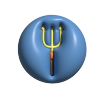 3D Poseidon Ocean Deity and Ancient Myth Concept png