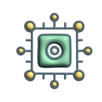3D Computer Chip Microprocessor and Digital Circuit Concept png