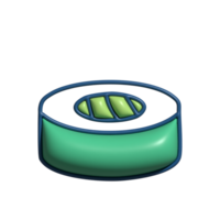 Modern 3D Sushi Icon Fresh Rolls and Culinary Art Design png