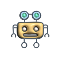 Modern 3D Robot Icon Sci-Fi Innovation and Tech Concept png