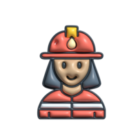 3D Render of Firefighter Icon Emergency Response, Firefighting, and Safety Symbol png