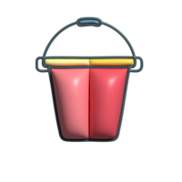 Modern 3D Bucket Icon Practical Tool for Cleaning and Carrying Design png