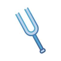 Blue Cartoon Style Tuning Fork for Musical Instruments vector