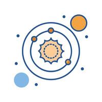 Solar system with planets orbiting sun illustration design vector