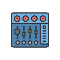 Blue Equalizer Console for Sound Mixing and Audio vector