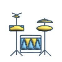 3D Render of Drum Band Icon Percussion, Music Ensemble, and Performance Symbol png