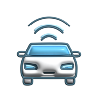 3D Render of Car with WiFi Icon Connected Vehicle and Smart Technology png