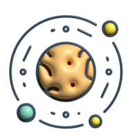 An illustration of a planet with a sun and planets png