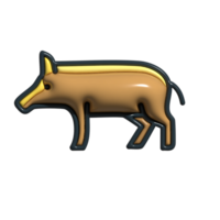 Modern 3D Wild Boar Icon Wild Pig, Jungle Inhabitant, and Fierce Animal Design png