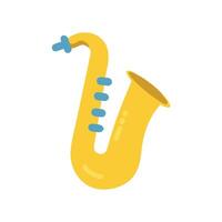Stylized Yellow Saxophone Illustration on Black Background vector