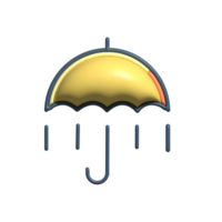 Modern 3D Light Rain Icon Mild Rain, Overcast Conditions, and Peaceful Atmosphere Design png