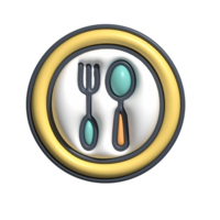 3D Plates and Spoons Table Setting and Meal Concept png