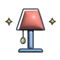 3D Render of Night Lamp Icon Lighting and Sleep Aid Symbol png