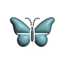 3D Render of Butterfly Icon Colorful Wings, Nature, and Insect Symbol png