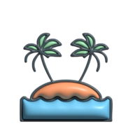 An icon of a palm tree on an island png
