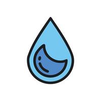 Blue water drop icon on a black background vector