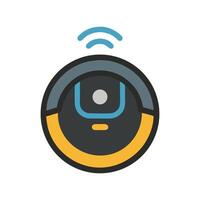 Robot vacuum cleaner with wifi symbol illustration vector
