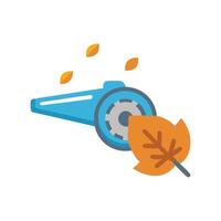 Leaf Blower with Falling Leaves for Autumn CleanUp vector