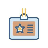 Identification Badge Illustration Icon with a Star vector