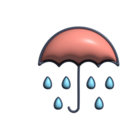 3D Light Rain Cloudy Sky, Droplets Falling, and Calm Weather Concept png