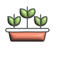 3D Render of Decorative Plants Icon Indoor Greenery and Home Decor Symbol png