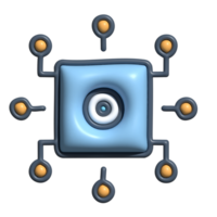 3D Render of Computer Chip Icon Technology and Processing Power Symbol png