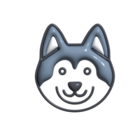 3D Render of Husky Dog Icon Arctic Sled Dog, Loyal Pet, and Winter Companion Symbol png
