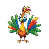 Cartoon colorful bird illustration isolated on white background vector
